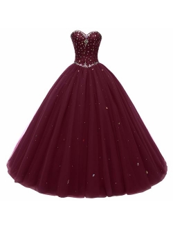 Beautyprom Women's Sweetheart Ball Gown Tulle Quinceanera Dresses Prom Dress