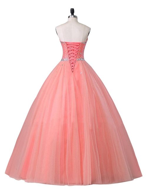 Beautyprom Women's Sweetheart Ball Gown Tulle Quinceanera Dresses Prom Dress