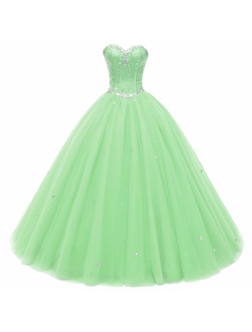 Beautyprom Women's Sweetheart Ball Gown Tulle Quinceanera Dresses Prom Dress