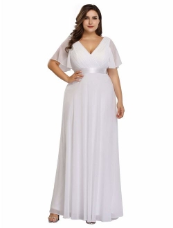 Alisapan Womens Plus Size Bridesmaid Dress Long Formal Evening Prom Dresses 9890