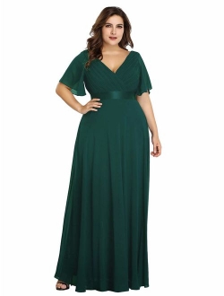 Alisapan Womens Plus Size Bridesmaid Dress Long Formal Evening Prom Dresses 9890