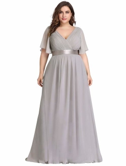 Alisapan Womens Plus Size Bridesmaid Dress Long Formal Evening Prom Dresses 9890