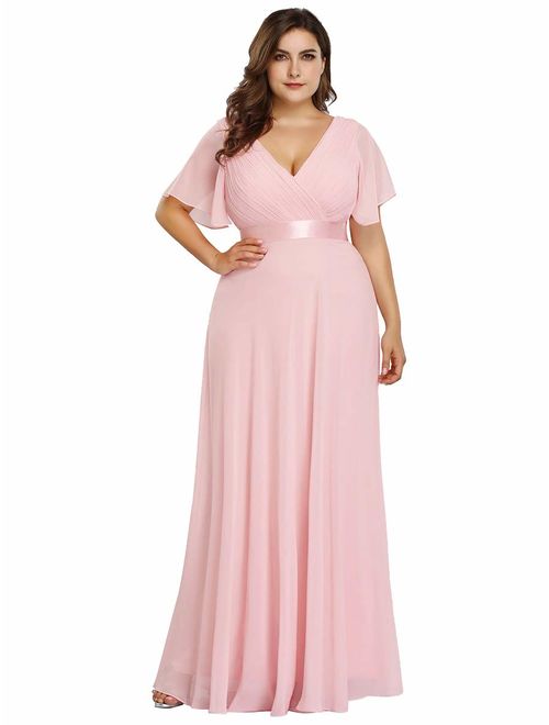 Alisapan Womens Plus Size Bridesmaid Dress Long Formal Evening Prom Dresses 9890