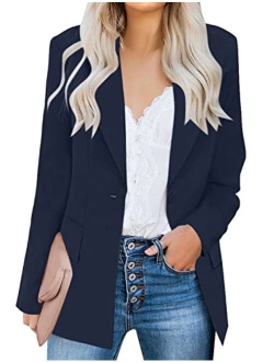 luvamia Women's Casual Long Sleeve Lapel Button Slim Work Office Blazer Jacket