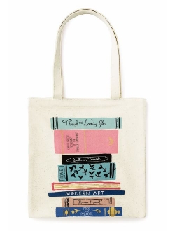 Canvas Book Tote with Interior Pocket,