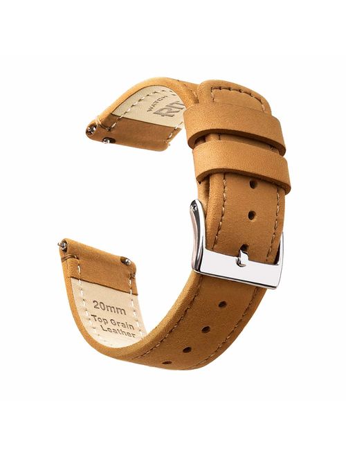 Ritche Quick Release Leather Watch Band Top Grain Leather Watch Strap 18mm 19mm 20mm 21mm 22mm 23mm or 24mm for Men and Women