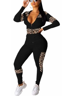 Womens Tracksuit Set - Two Piece Outfits Zip Up Hoodies Top + Skinny Long Pants Sweatsuits Jogging Suits Jumpsuits