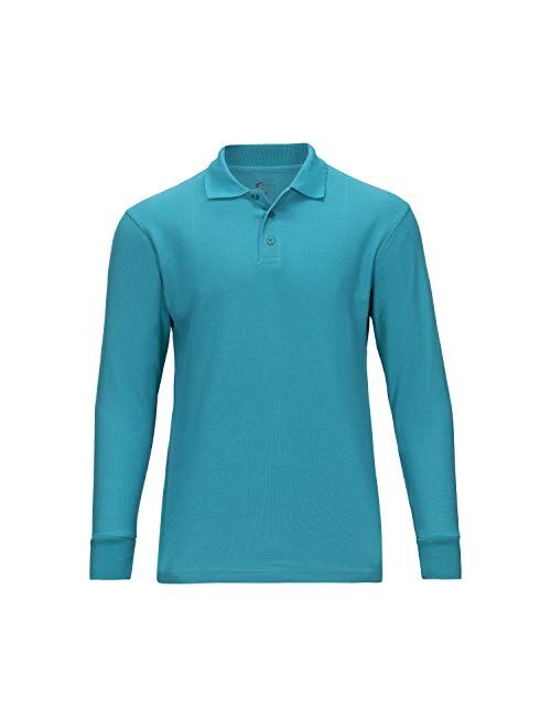 Premium Men's Long Sleeve Polo Shirts - Stain Guard Polo Shirts for Men