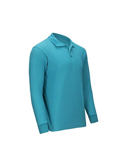 Premium Men's Long Sleeve Polo Shirts - Stain Guard Polo Shirts for Men