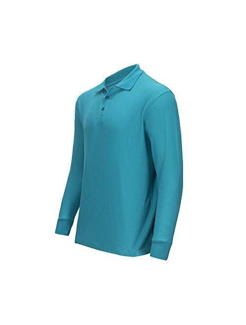 Premium Men's Long Sleeve Polo Shirts - Stain Guard Polo Shirts for Men