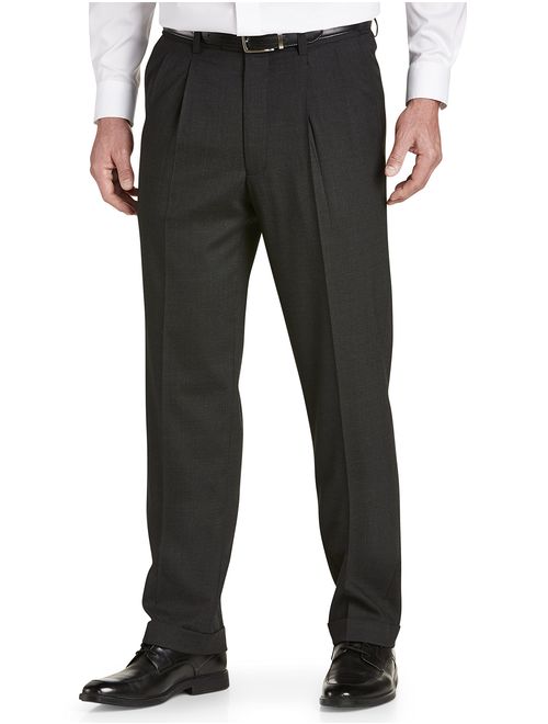 Gold Series by DXL Big and Tall Waist-Relaxer Hemmed Pleated Suit Pants