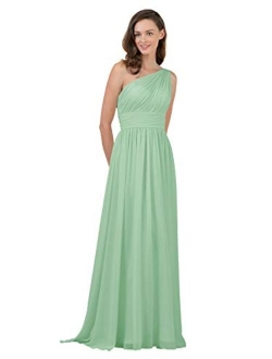 Alicepub One Shoulder Bridesmaid Dress for Women Long Evening Party Gown Maxi