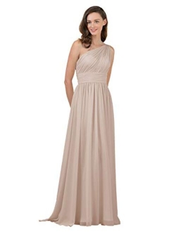 Alicepub One Shoulder Bridesmaid Dress for Women Long Evening Party Gown Maxi