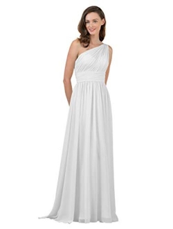 Alicepub One Shoulder Bridesmaid Dress for Women Long Evening Party Gown Maxi