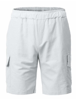 H2H Men's Casual Linen Short Summer Baggy Bending Pants