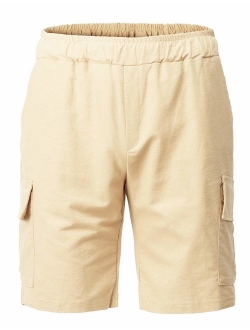 H2H Men's Casual Linen Short Summer Baggy Bending Pants