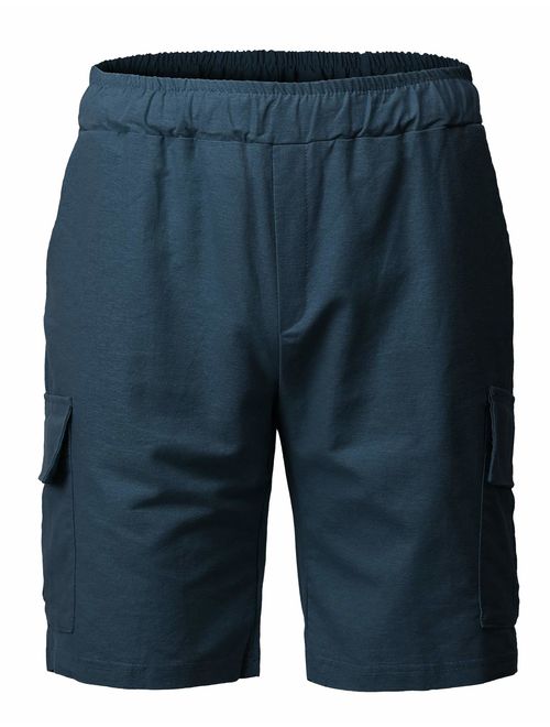 H2H Men's Casual Linen Short Summer Baggy Bending Pants