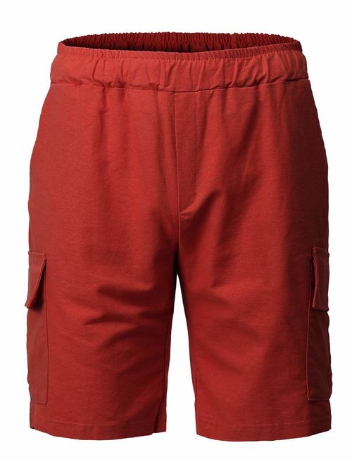 H2H Men's Casual Linen Short Summer Baggy Bending Pants