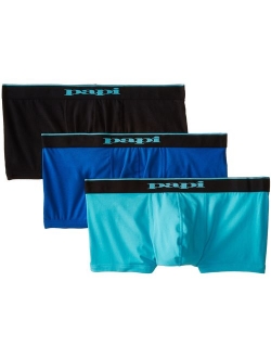 Papi Men's 3-Pack Brazilian Cotton Solid Elastic Waist Trunk