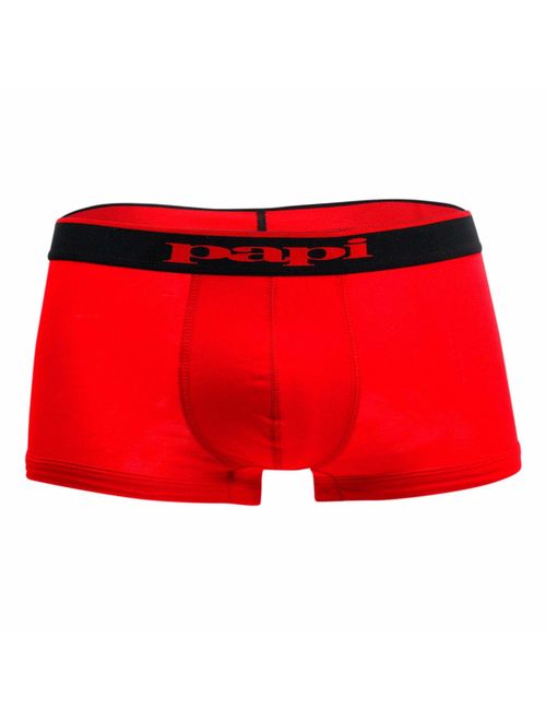 Papi Men's 3-Pack Brazilian Cotton Solid Elastic Waist Trunk