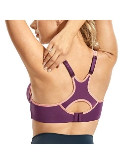 SYROKAN Women's Full Support High Impact Racerback Lightly Lined Underwire Sports Bra