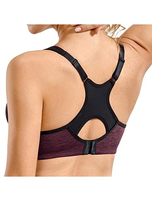 SYROKAN Women's Full Support High Impact Racerback Lightly Lined Underwire Sports Bra