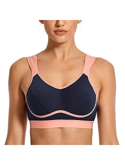 SYROKAN Women's High Impact Support Wirefree Bounce Control Plus Size Workout Sports Bra