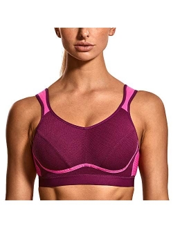 SYROKAN Women's High Impact Support Wirefree Bounce Control Plus Size Workout Sports Bra