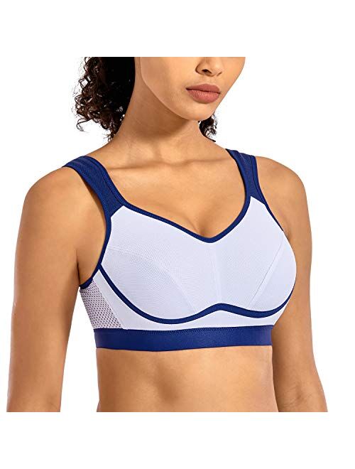 SYROKAN Women's High Impact Support Wirefree Bounce Control Plus Size Workout Sports Bra