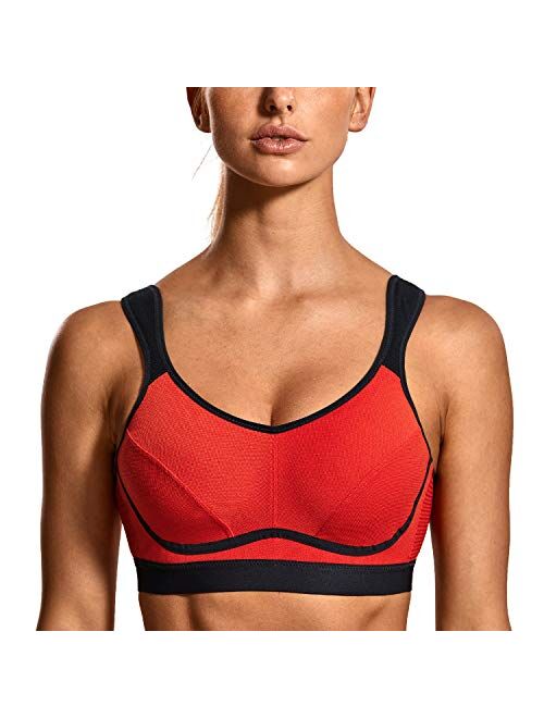 SYROKAN Women's High Impact Support Wirefree Bounce Control Plus Size Workout Sports Bra