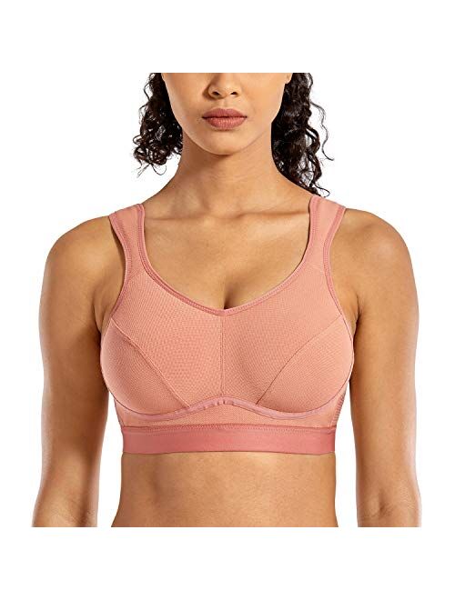 SYROKAN Women's High Impact Support Wirefree Bounce Control Plus Size Workout Sports Bra