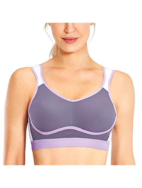 SYROKAN Women's High Impact Support Wirefree Bounce Control Plus Size Workout Sports Bra