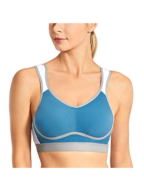 SYROKAN Women's High Impact Support Wirefree Bounce Control Plus Size Workout Sports Bra