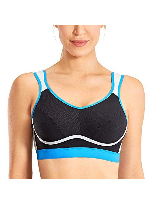 SYROKAN Women's High Impact Support Wirefree Bounce Control Plus Size Workout Sports Bra