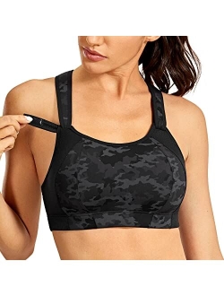 SYROKAN Women's High Impact Full Coverage Wire Free Lightly Padded Sports Bra