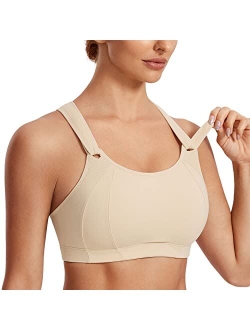 SYROKAN Women's High Impact Full Coverage Wire Free Lightly Padded Sports Bra