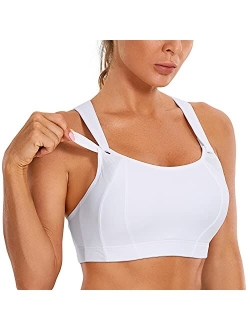 SYROKAN Women's High Impact Full Coverage Wire Free Lightly Padded Sports Bra