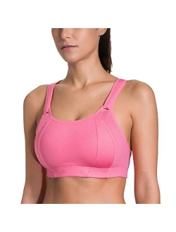 SYROKAN Women's High Impact Full Coverage Wire Free Lightly Padded Sports Bra