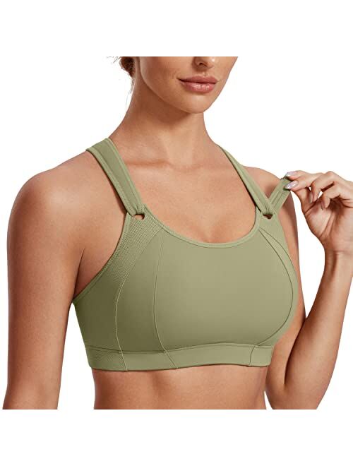 SYROKAN Women's High Impact Full Coverage Wire Free Lightly Padded Sports Bra