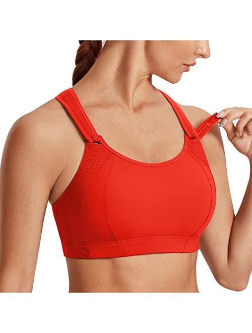 SYROKAN Women's High Impact Full Coverage Wire Free Lightly Padded Sports Bra