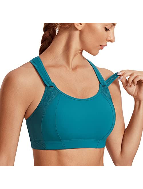 SYROKAN Women's High Impact Full Coverage Wire Free Lightly Padded Sports Bra