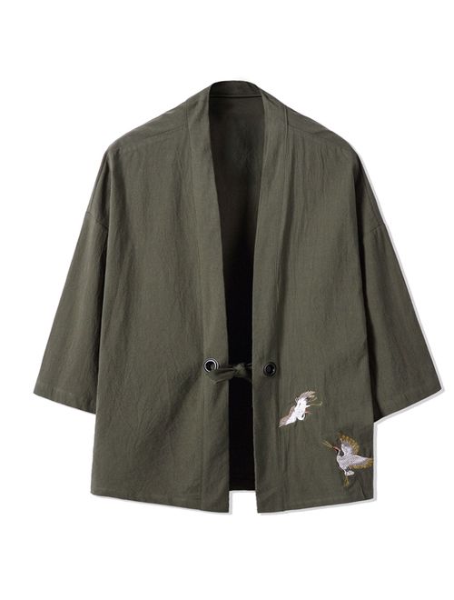 Buy PRIJOUHE Men's Japanese Fashion Kimono Cardigan Plus Size Jacket ...