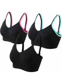 AKAMC Medium Support Cross Back Wirefree Removable Cups Yoga Sport Bra