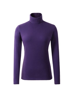 HieasyFit Women's Soft Cotton Turtleneck Top Basic Pullover Sweater