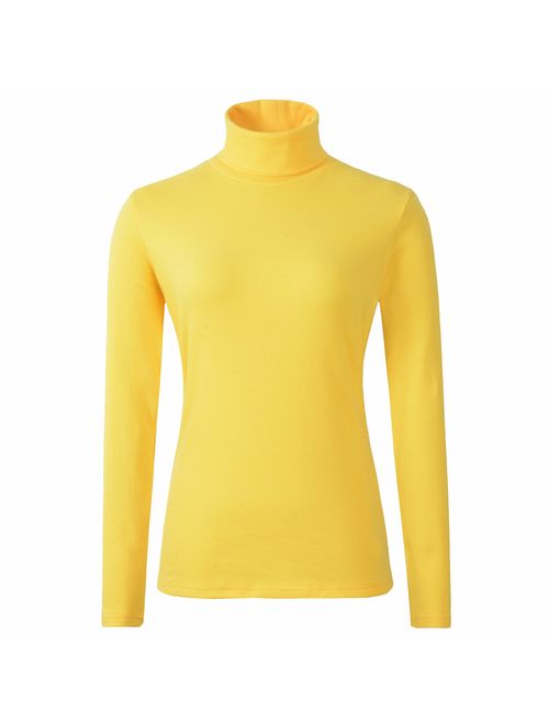 HieasyFit Women's Soft Cotton Turtleneck Top Basic Pullover Sweater