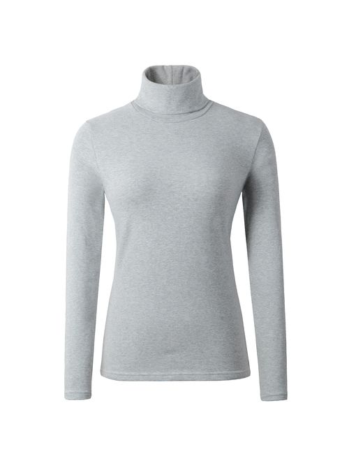 HieasyFit Women's Soft Cotton Turtleneck Top Basic Pullover Sweater