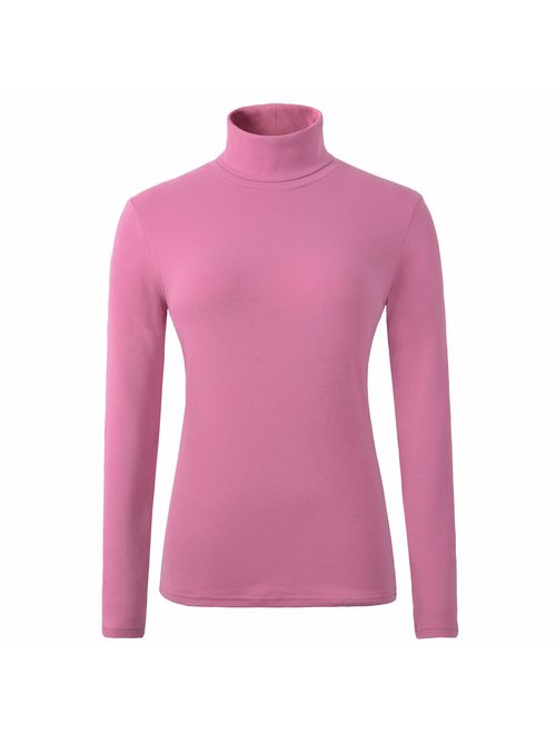 HieasyFit Women's Soft Cotton Turtleneck Top Basic Pullover Sweater