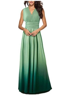 Sexyshine Women's Backless Gown Dress Convertible Multi-Way Wrap Halter Cocktail Dress Bandage Bridesmaid Long Dresses