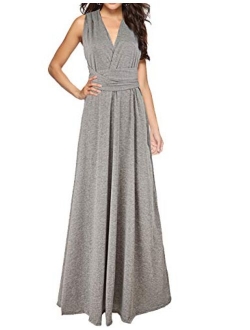 Sexyshine Women's Backless Gown Dress Convertible Multi-Way Wrap Halter Cocktail Dress Bandage Bridesmaid Long Dresses