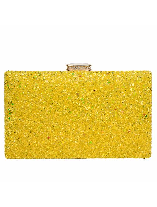 CARIEDO Women's Sparkling Clutch Purse Elegant Glitter Evening Bags Bling Evening Handbag for Dance Wedding Party Prom Bride